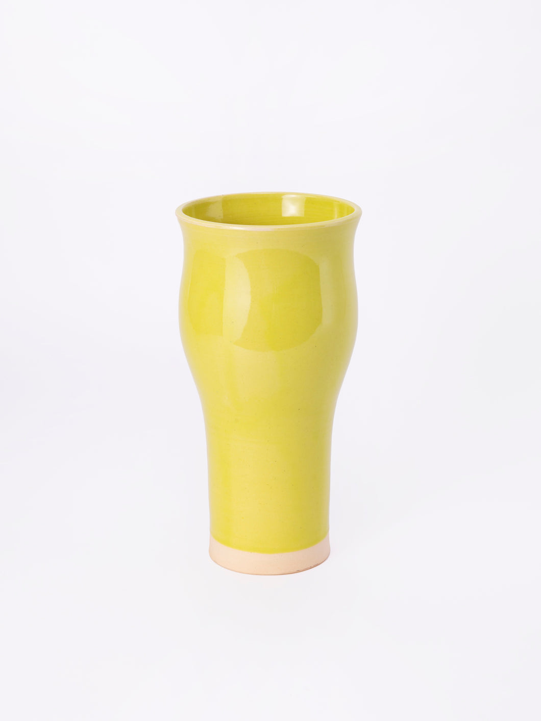 Tall Chartreuse Shapely Vase
